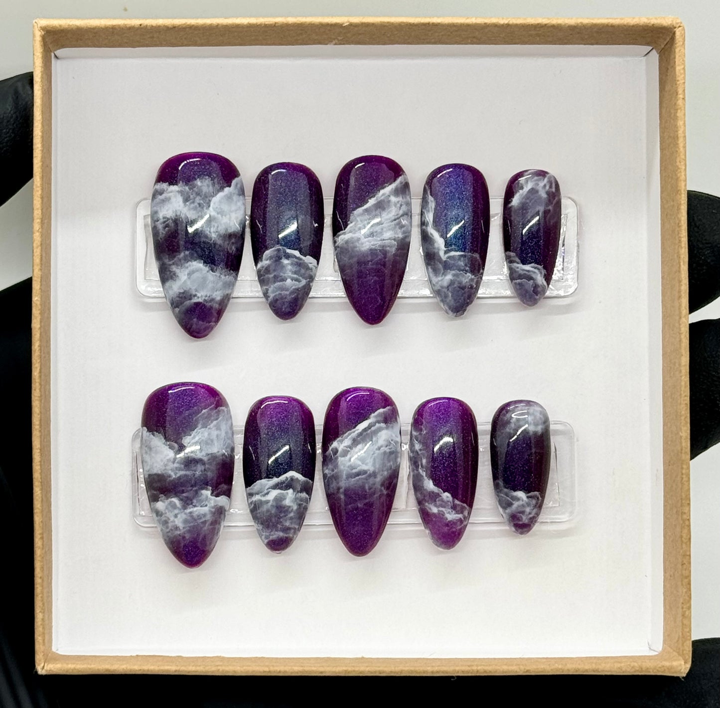 Purple Cloudy Night Press Ons (All Sizes!) (Free Shipping!)