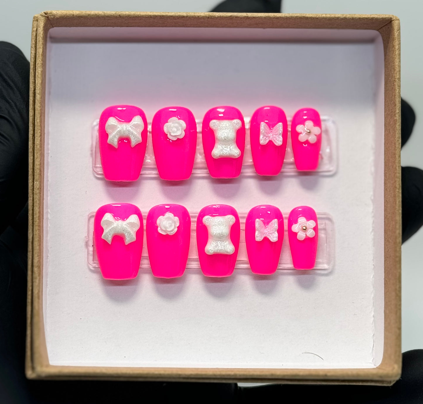 Pink Kawaii Press-ons (All Sizes!) (Free Shipping!)