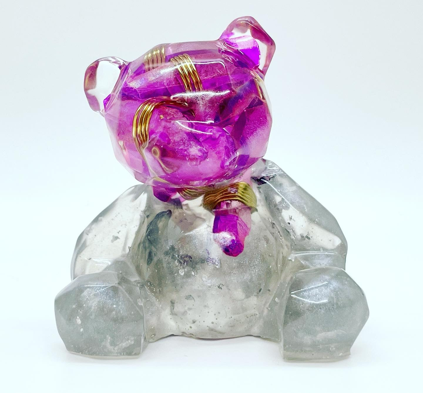 Clear Energy Bear (Amethyst Inside!) (Free Shipping!)